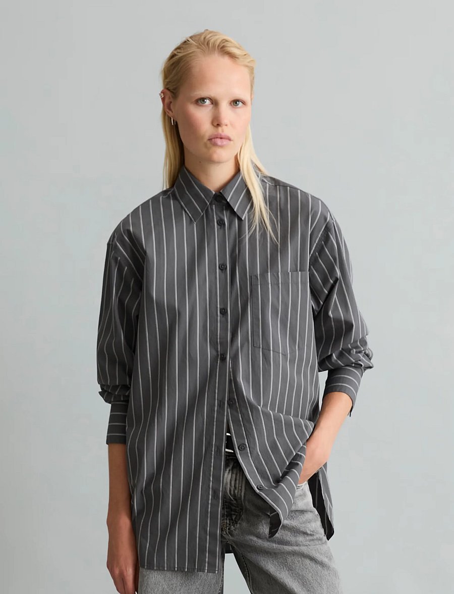 Marc O'Polo - Woven Blouses Longsleeve - langärmlige hemden - dark grey_multi_01 - 5