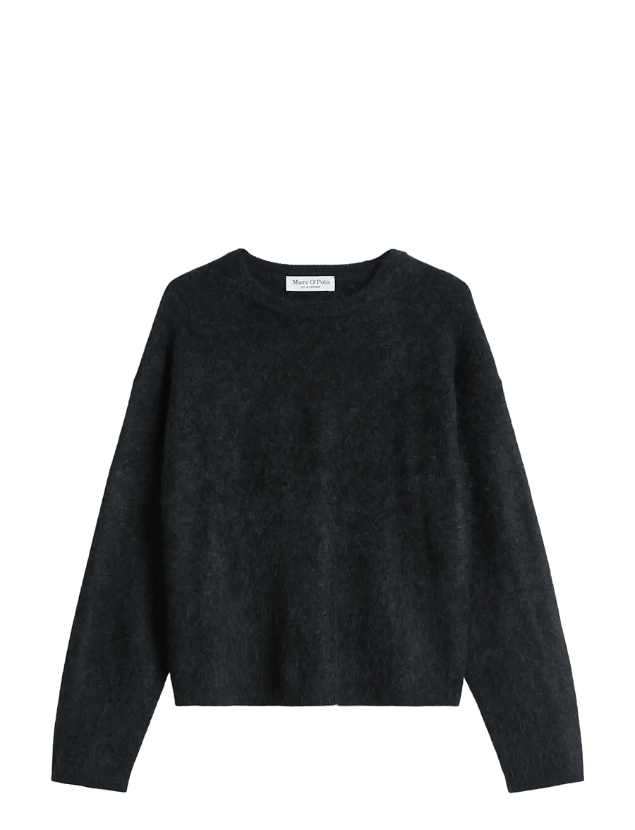 Marc O'Polo - Pullovers, LSL, Round-Neck - striktrøjer - coal grey melange - 1