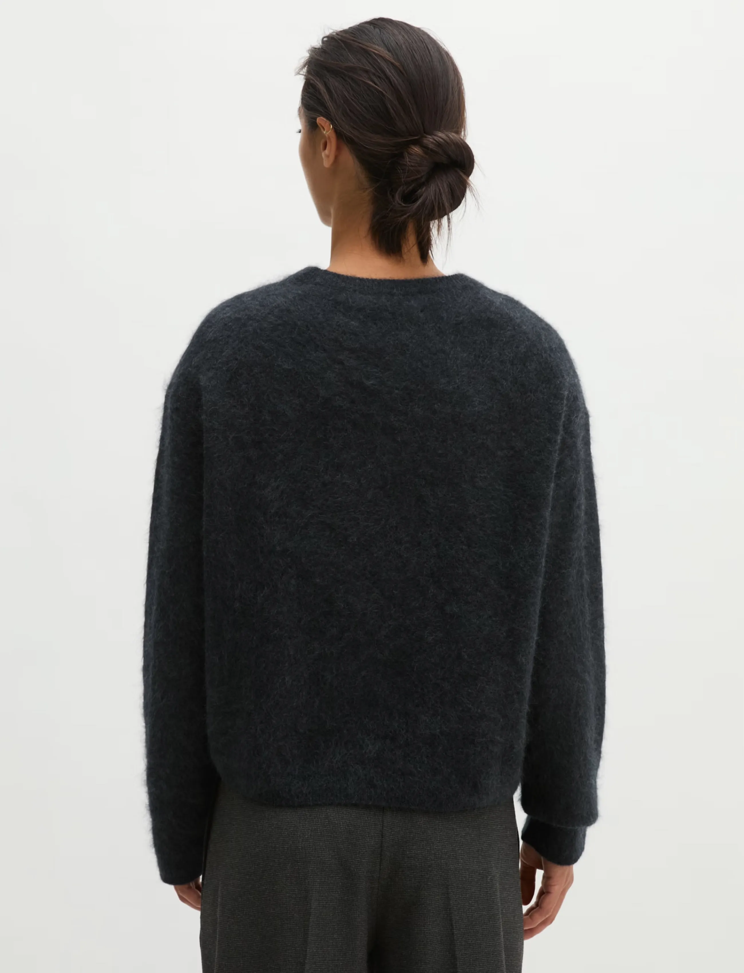 Marc O'Polo - Pullovers, LSL, Round-Neck - striktrøjer - coal grey melange - 2