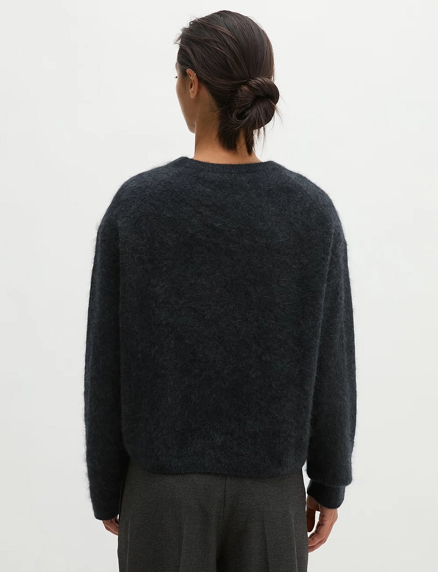 Marc O'Polo - Pullovers, LSL, Round-Neck - striktrøjer - coal grey melange - 2