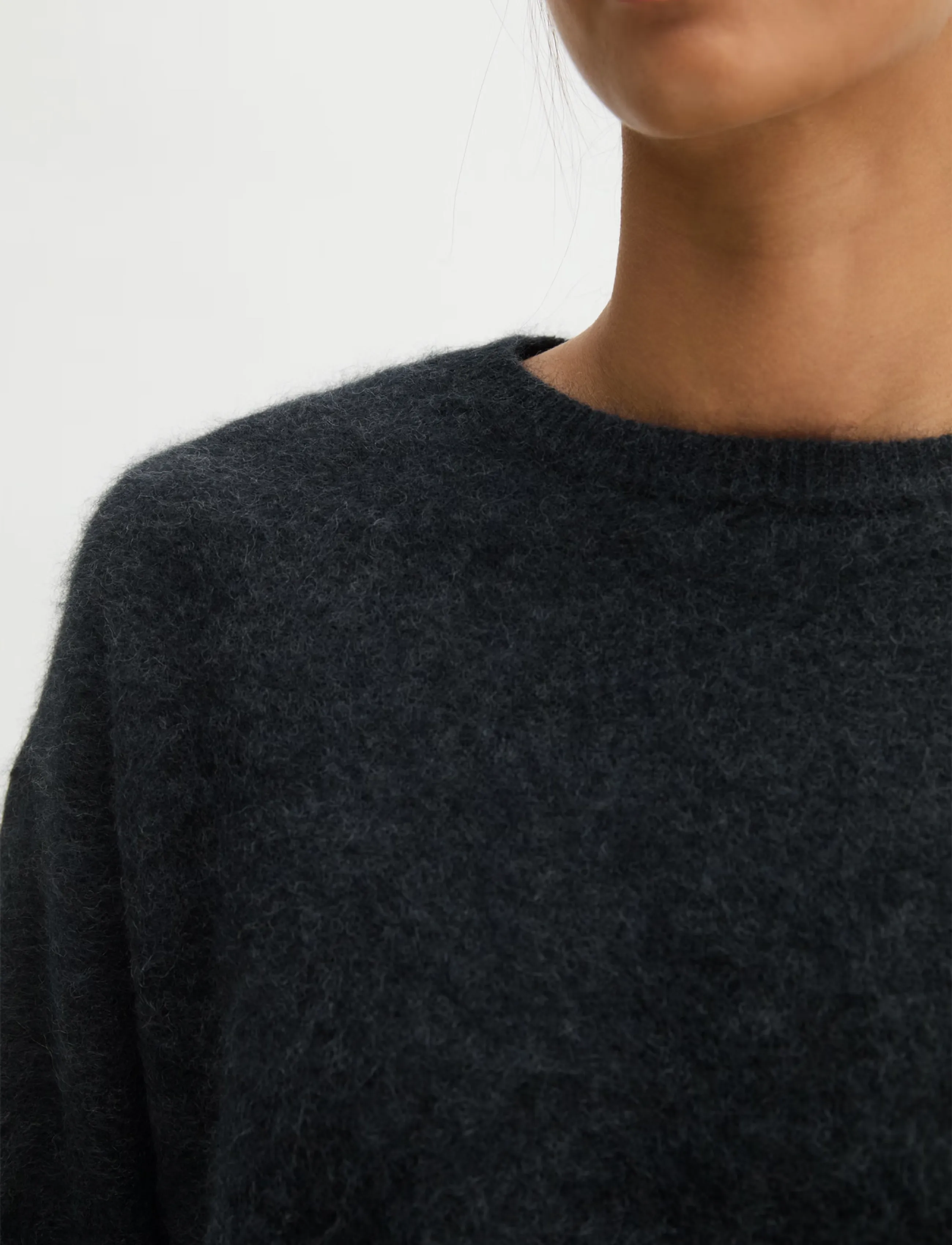 Marc O'Polo - Pullovers, LSL, Round-Neck - striktrøjer - coal grey melange - 3