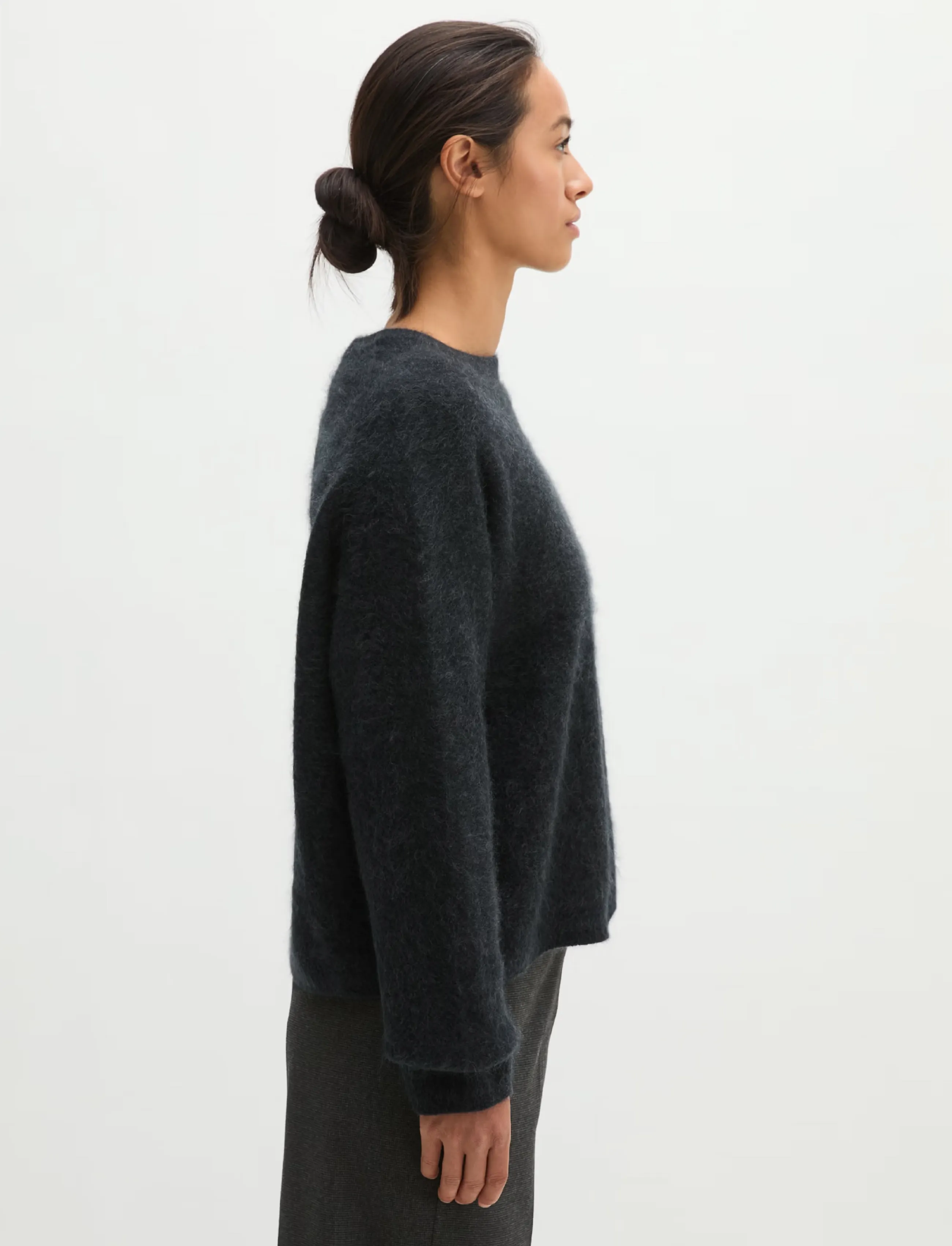Marc O'Polo - Pullovers, LSL, Round-Neck - striktrøjer - coal grey melange - 4