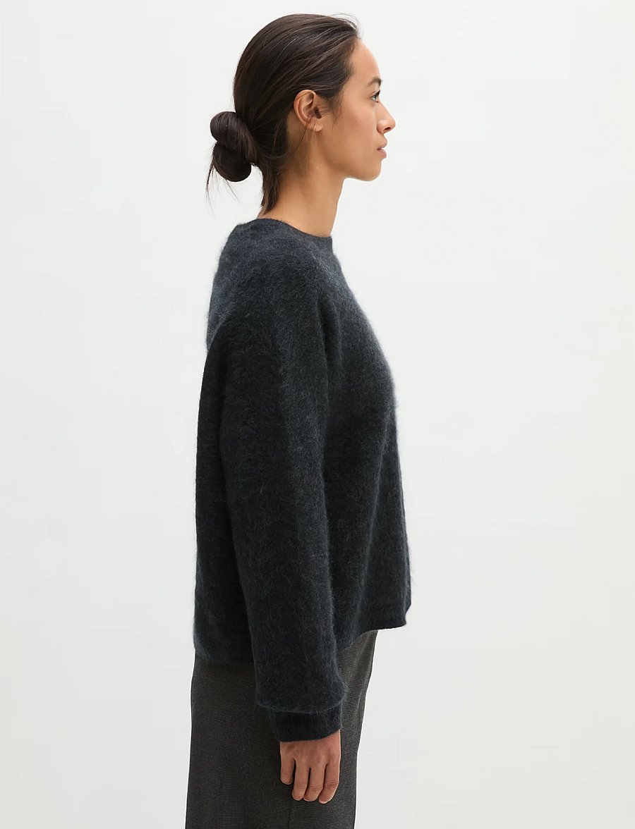 Marc O'Polo - Pullovers, LSL, Round-Neck - striktrøjer - coal grey melange - 4