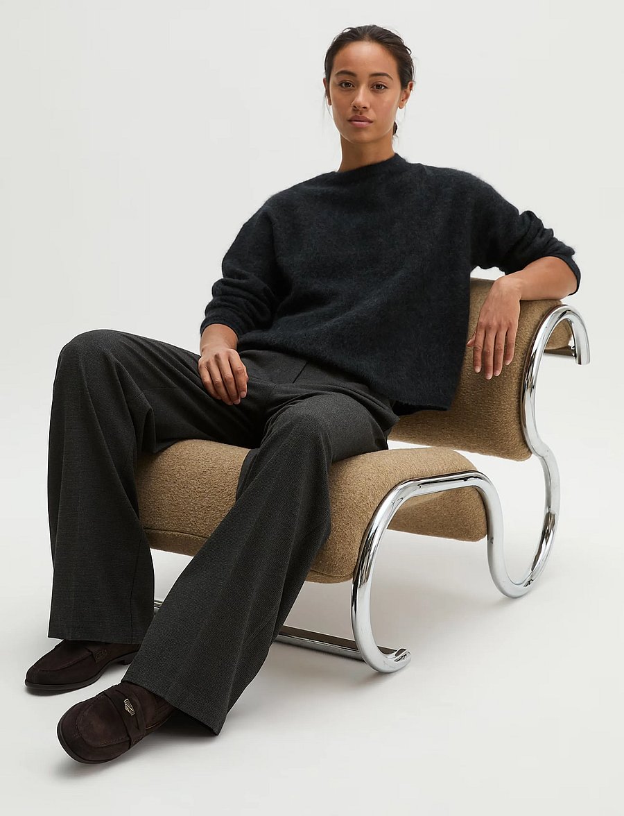 Marc O'Polo - Pullovers, LSL, Round-Neck - striktrøjer - coal grey melange - 5