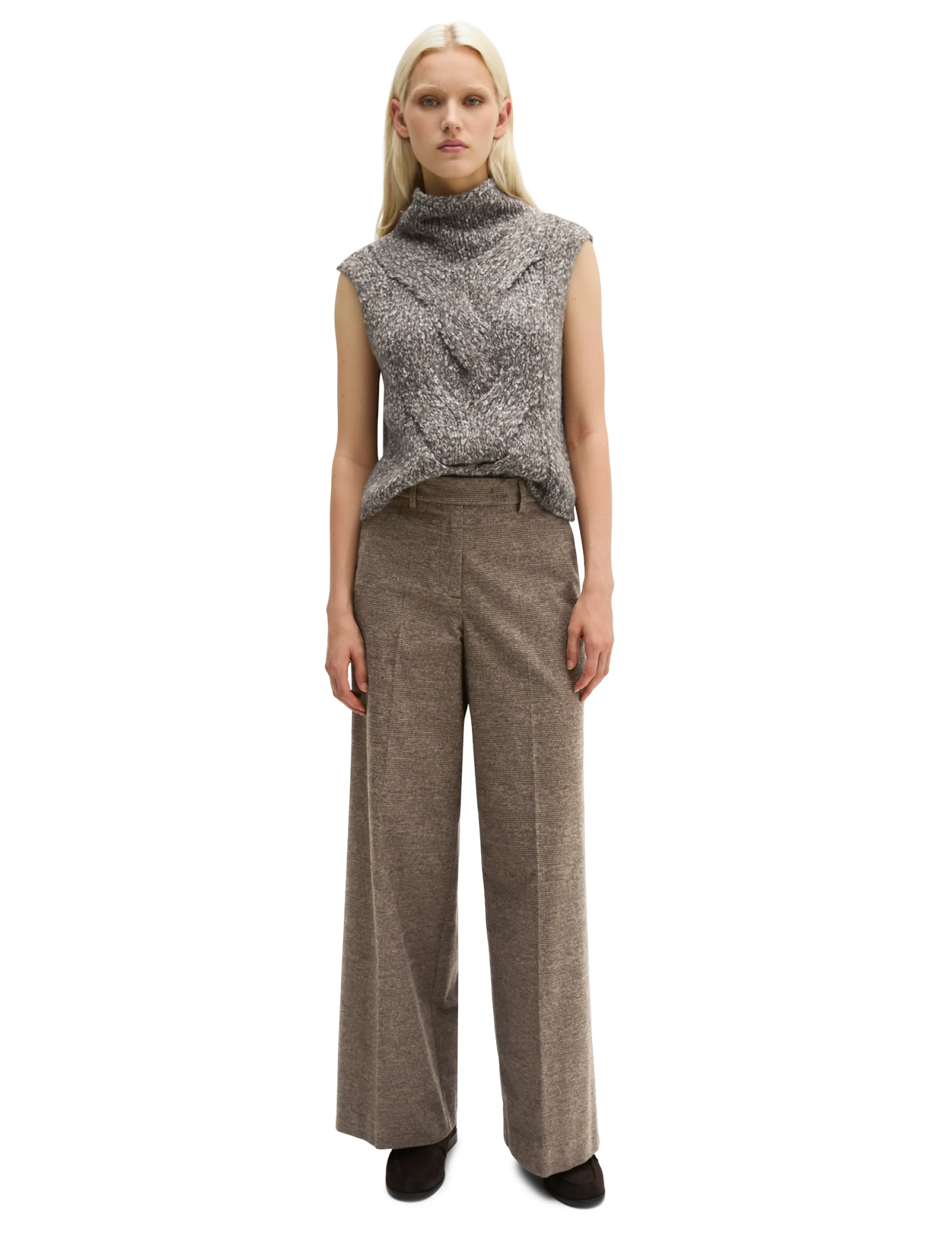 Marc O'Polo - Woven Pants - laia säärega püksid - dark brown_multi_01 - 4