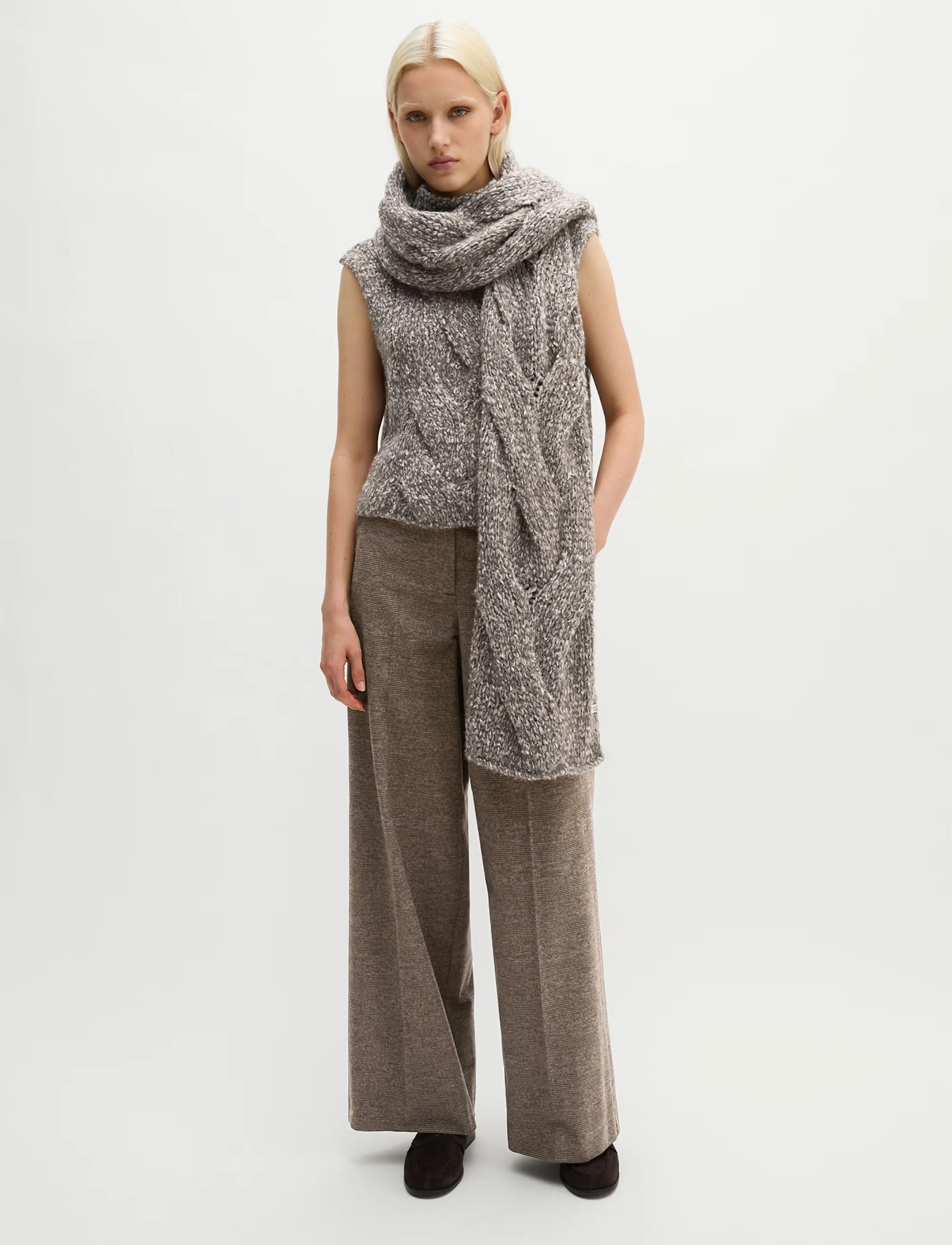 Marc O'Polo - Woven Pants - laia säärega püksid - dark brown_multi_01 - 5