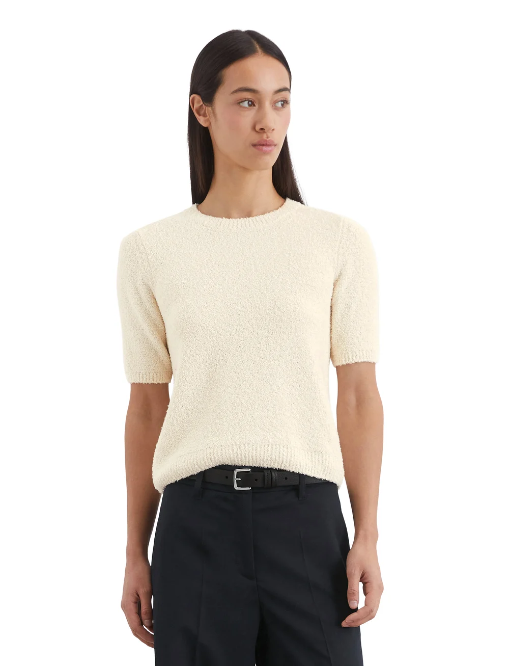 Marc O'Polo - PULLOVER SHORT SLEEVE - striktrøjer - natural cotton - 0