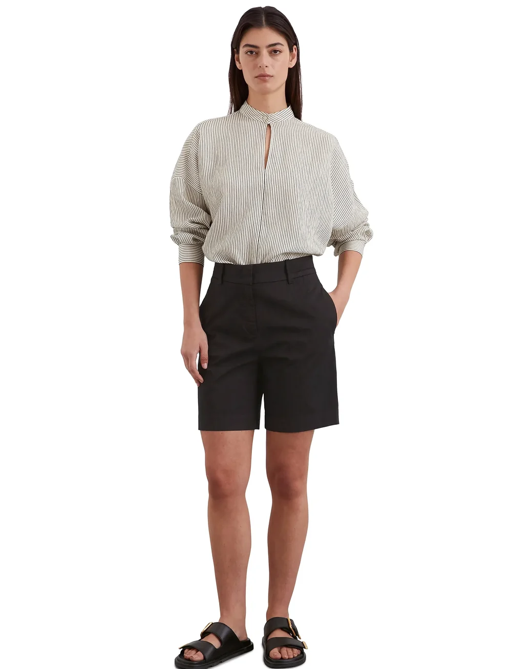 Marc O'Polo - WOVEN SHORTS - chino-shorts - black - 0