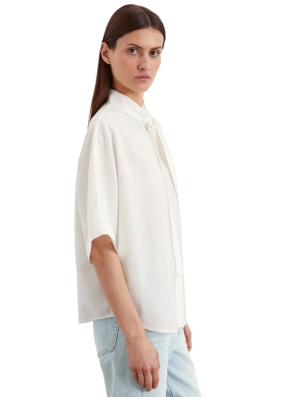Marc O'Polo - SHIRTS/BLOUSES SHORT SLEEVE - kortærmede bluser - white cotton - 4