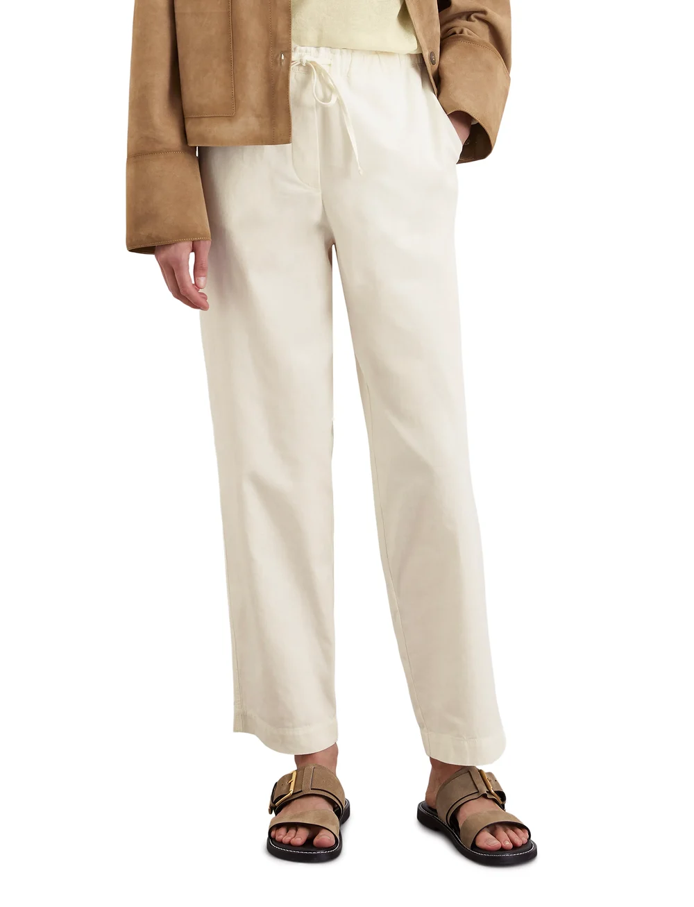 Marc O'Polo - WOVEN PANTS - bukser med lige ben - white cotton - 0