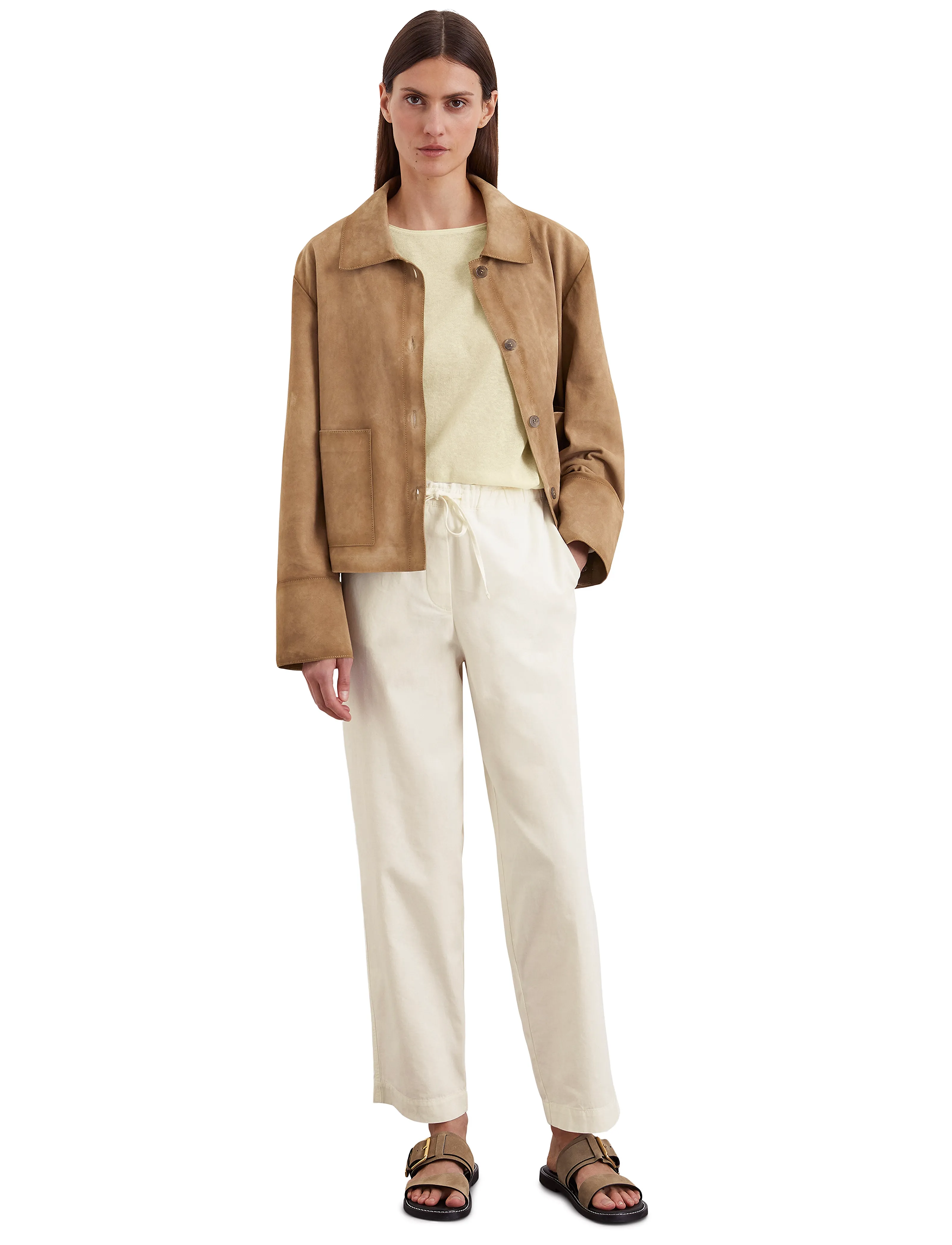 Marc O'Polo - WOVEN PANTS - white cotton - 5