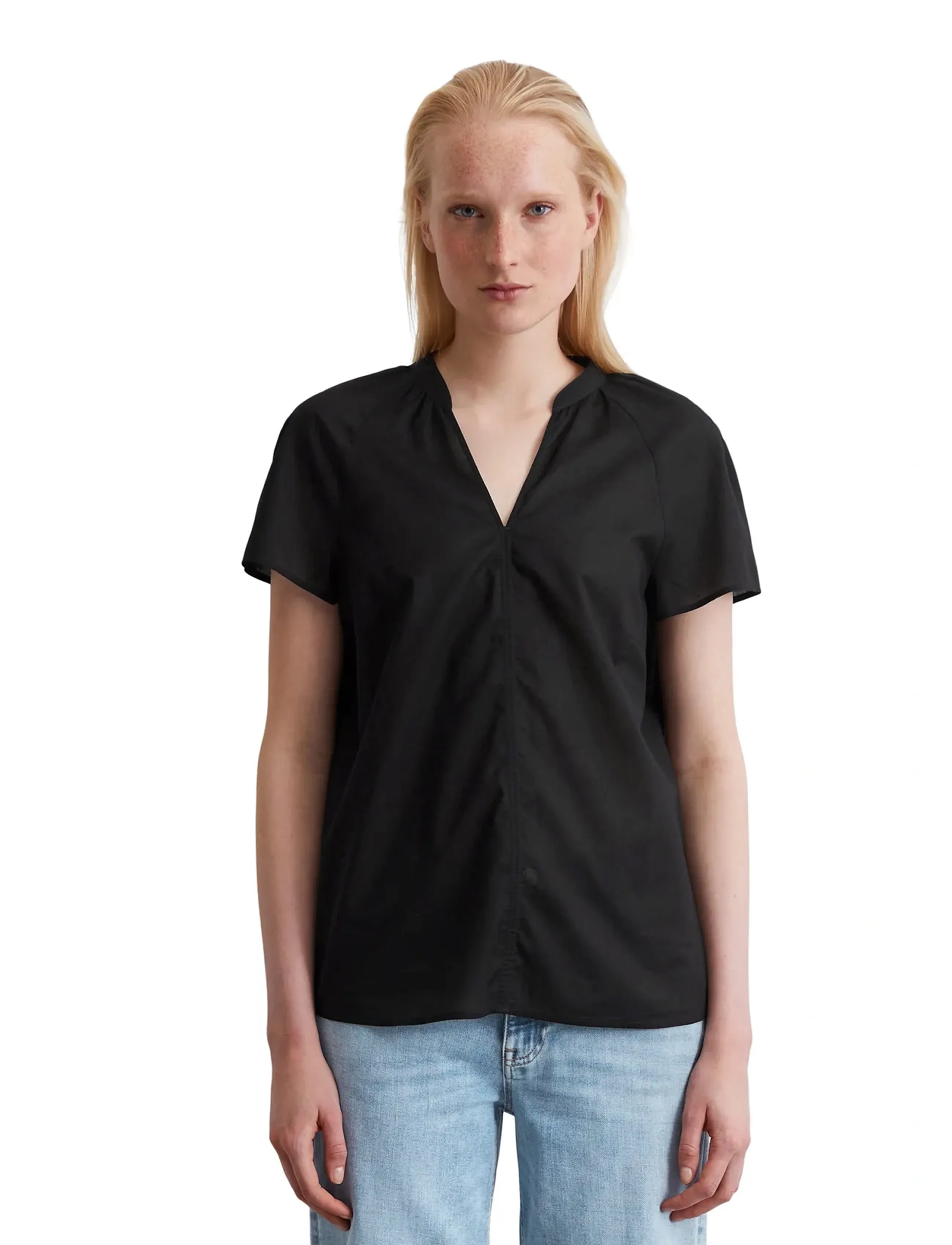 Marc O'Polo SHIRTS/BLOUSES SHORT SLEEVE - Blusen - BLACK / black