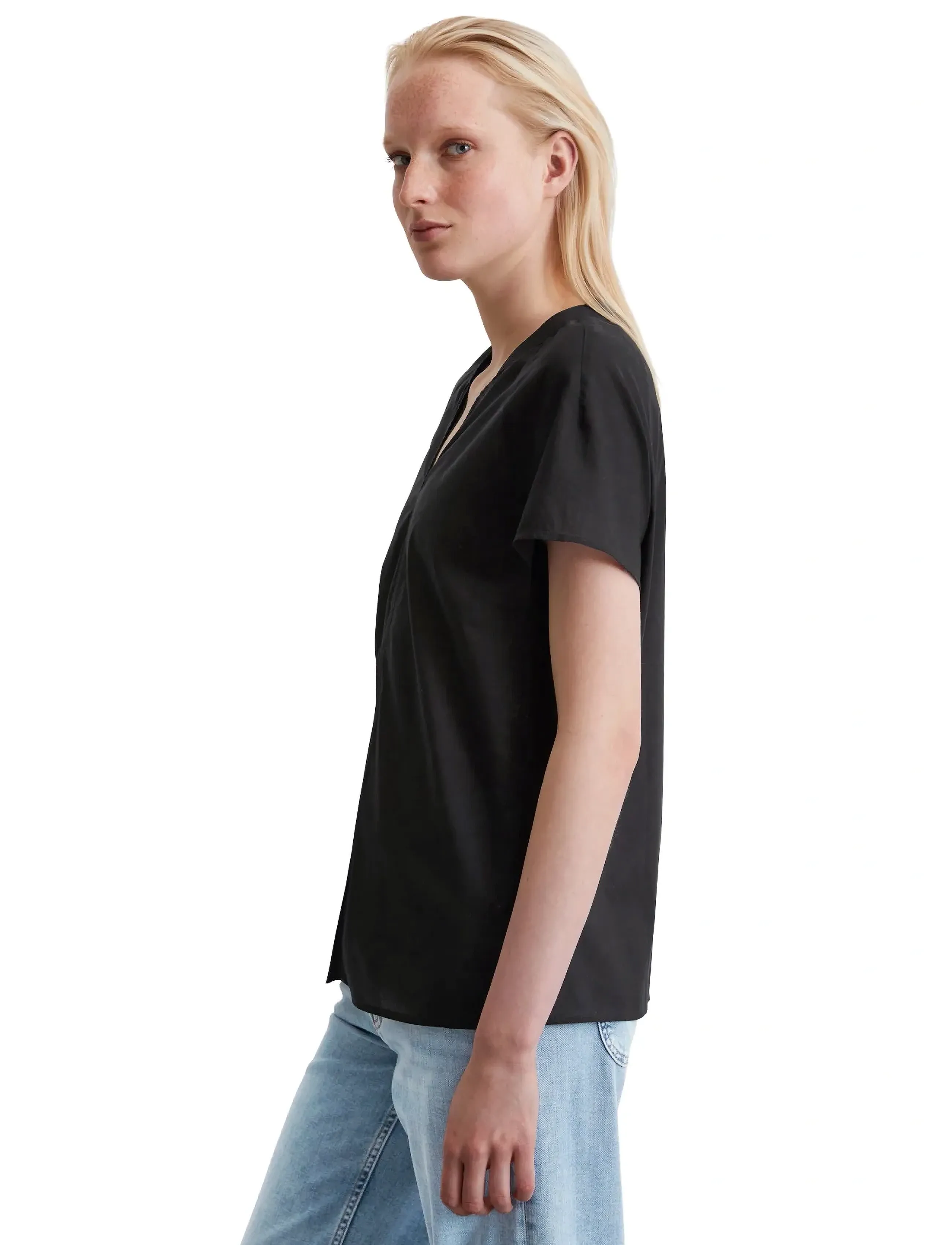 Marc O'Polo - SHIRTS/BLOUSES SHORT SLEEVE - stutterma blússur - black - 4