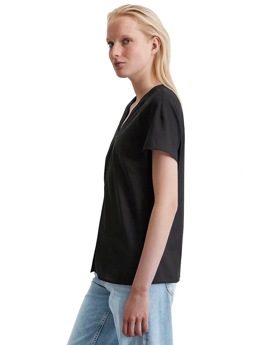 Marc O'Polo - SHIRTS/BLOUSES SHORT SLEEVE - stutterma blússur - black - 4