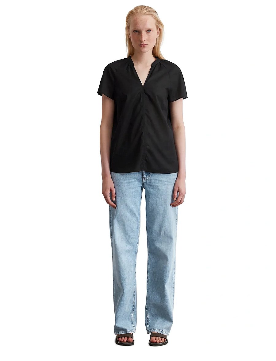 Marc O'Polo - SHIRTS/BLOUSES SHORT SLEEVE - stutterma blússur - black - 5