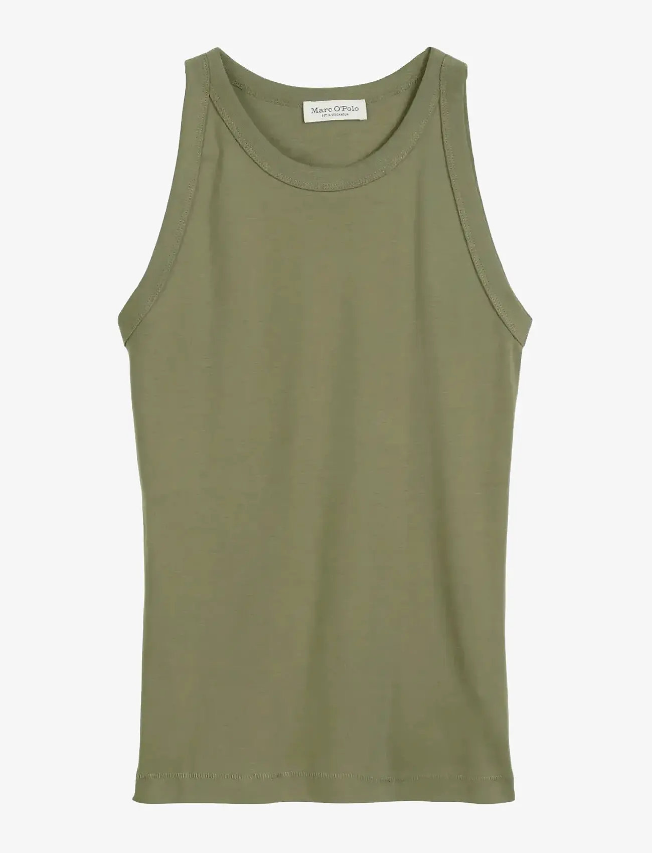 Marc O'Polo - T-SHIRTS SLEEVELESS - linnen - forest moss - 1