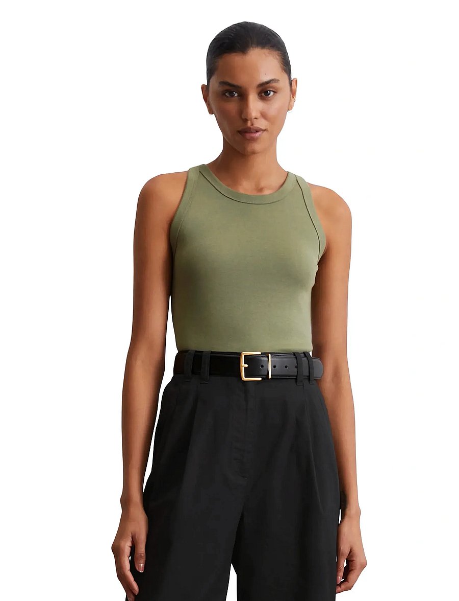 Marc O'Polo - T-SHIRTS SLEEVELESS - sleeveless tops - forest moss - 0