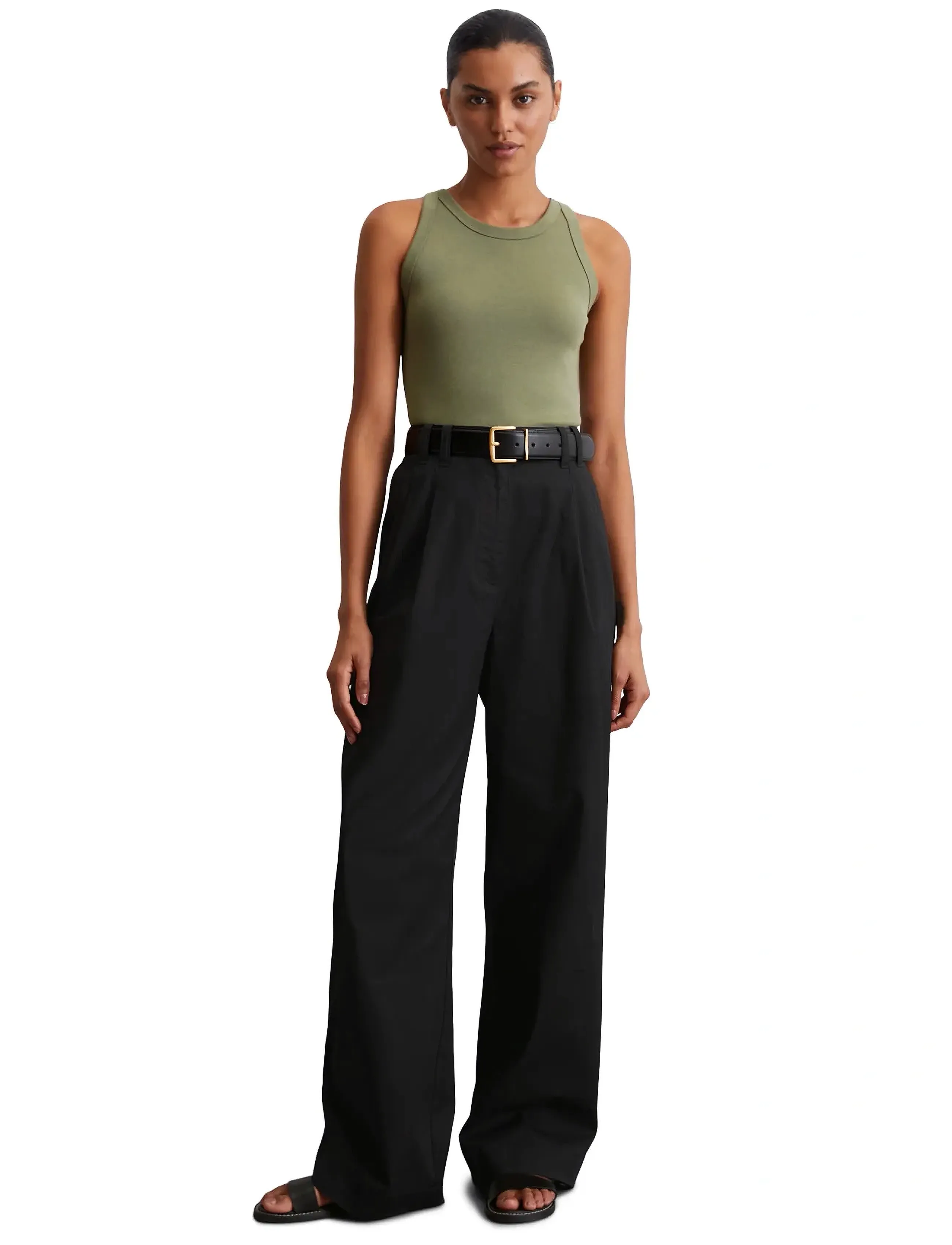 Marc O'Polo - T-SHIRTS SLEEVELESS - sleeveless tops - forest moss - 5