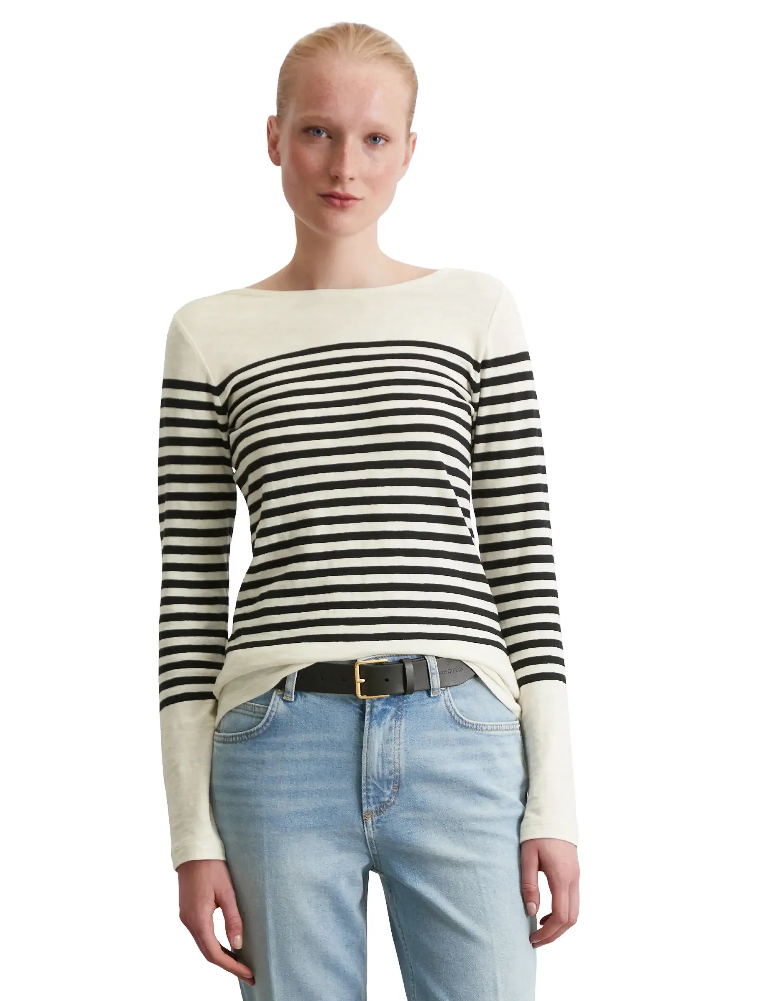 Marc O'Polo T-SHIRTS LONG SLEEVE - Långärmade toppar - MULTI/ BLACK / cream