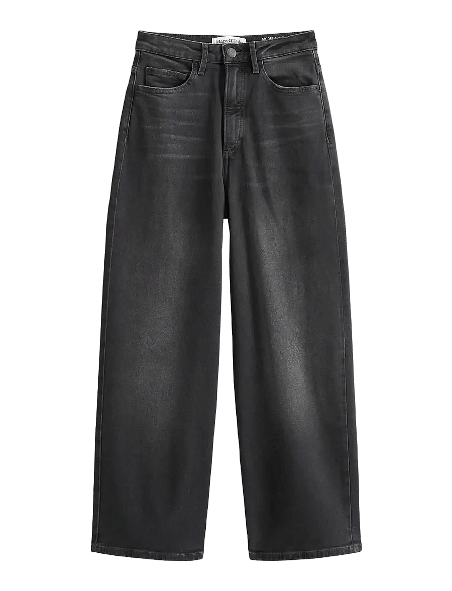 Marc O'Polo - DENIM TROUSERS - wide leg jeans - dark grey wash - 1