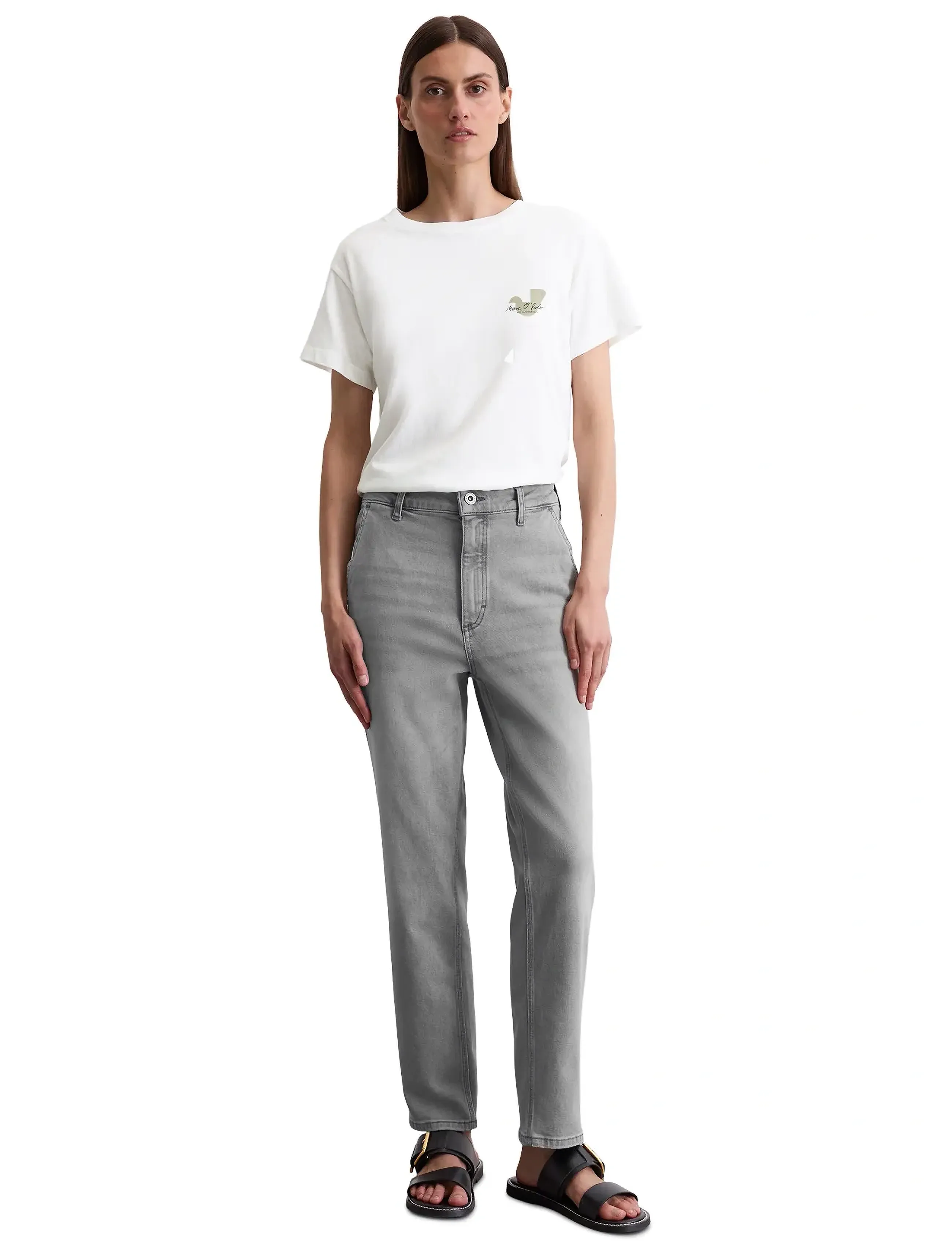 Marc O'Polo - DENIM TROUSERS - džinsa bikses ar tievām starām - light grey authentic wash - 5