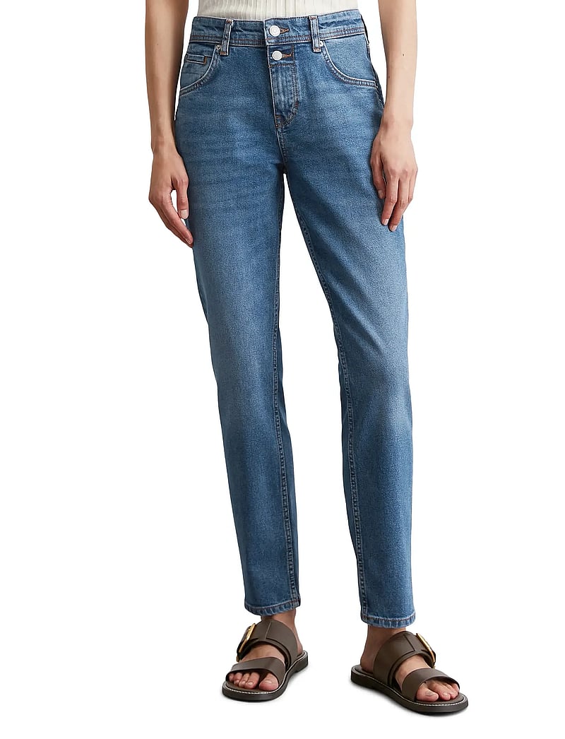 Marc O'Polo - DENIM TROUSERS - slim jeans - sustainable dark blue wash aus - 0