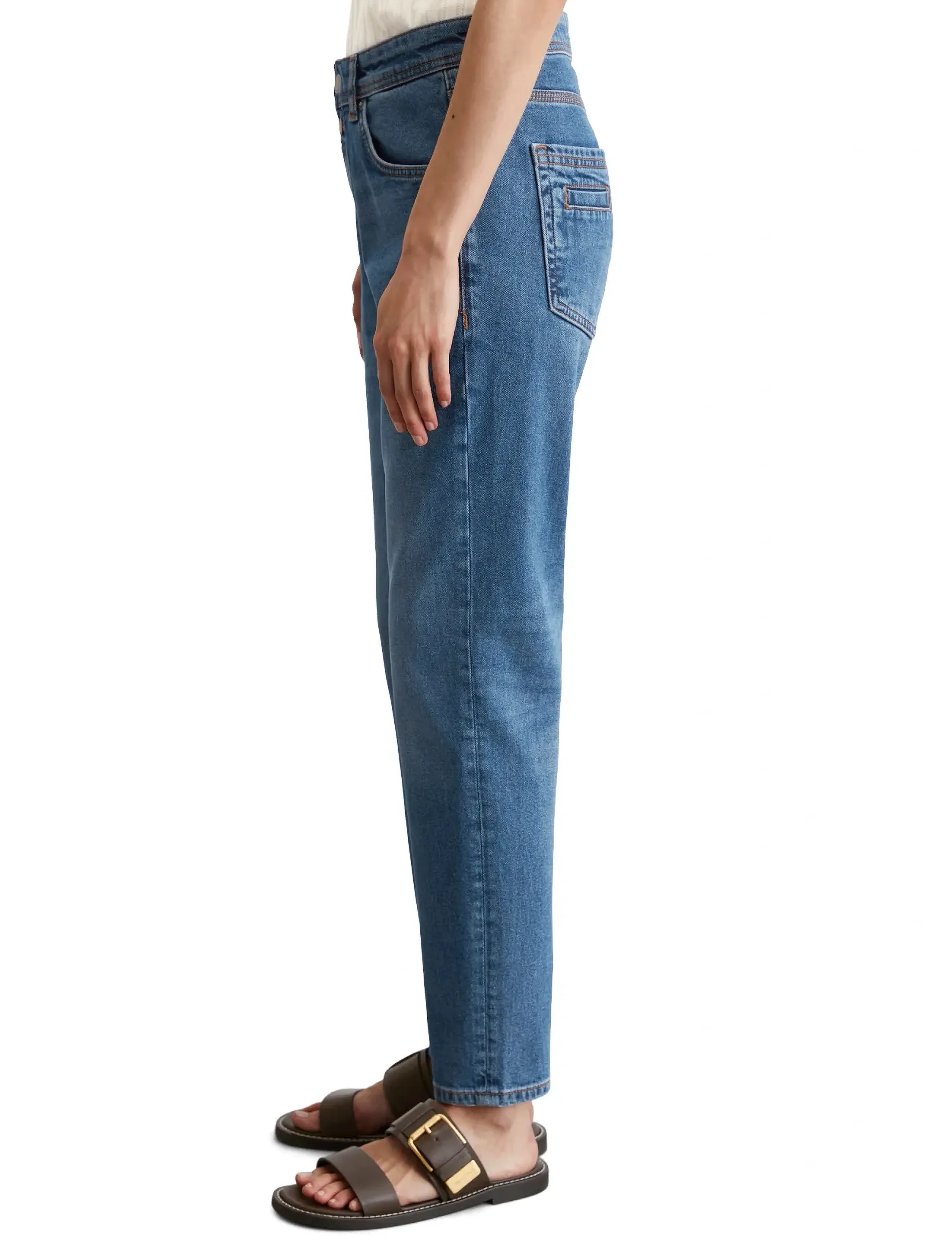 Marc O'Polo - DENIM TROUSERS - sustainable dark blue wash aus - 4