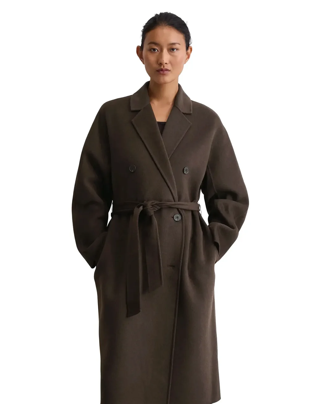 Marc O'Polo - WOVEN COATS - uldfrakker - dark coffee - 0