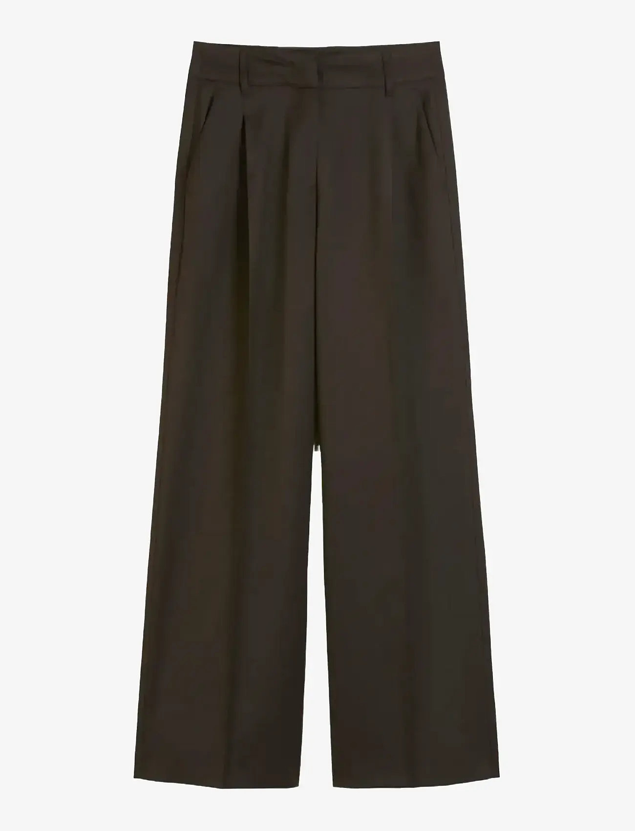 Marc O'Polo - WOVEN PANTS - hosen mit weitem bein - dark coffee - 1