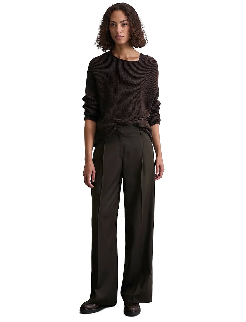Marc O'Polo - WOVEN PANTS - hosen mit weitem bein - dark coffee - 5