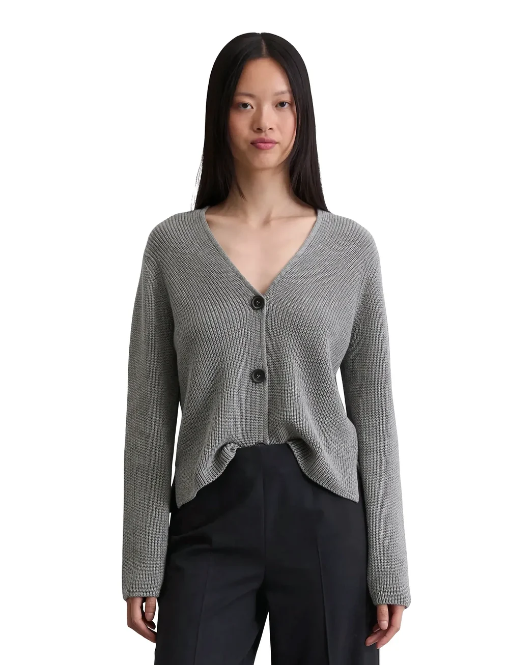 Marc O'Polo - CARDIGANS LONG SLEEVE - cardigans - grey granite melange - 0