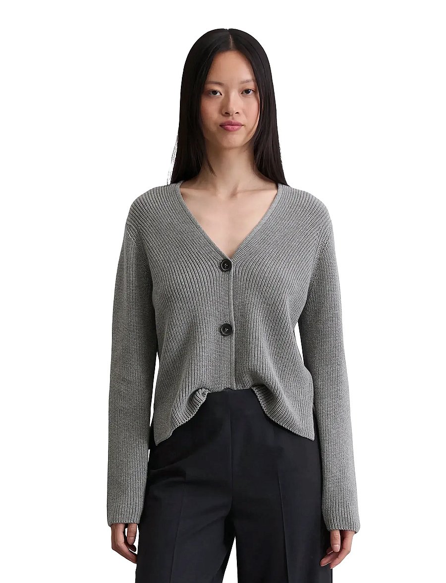 Marc O'Polo - CARDIGANS LONG SLEEVE - koftor - grey granite melange - 0