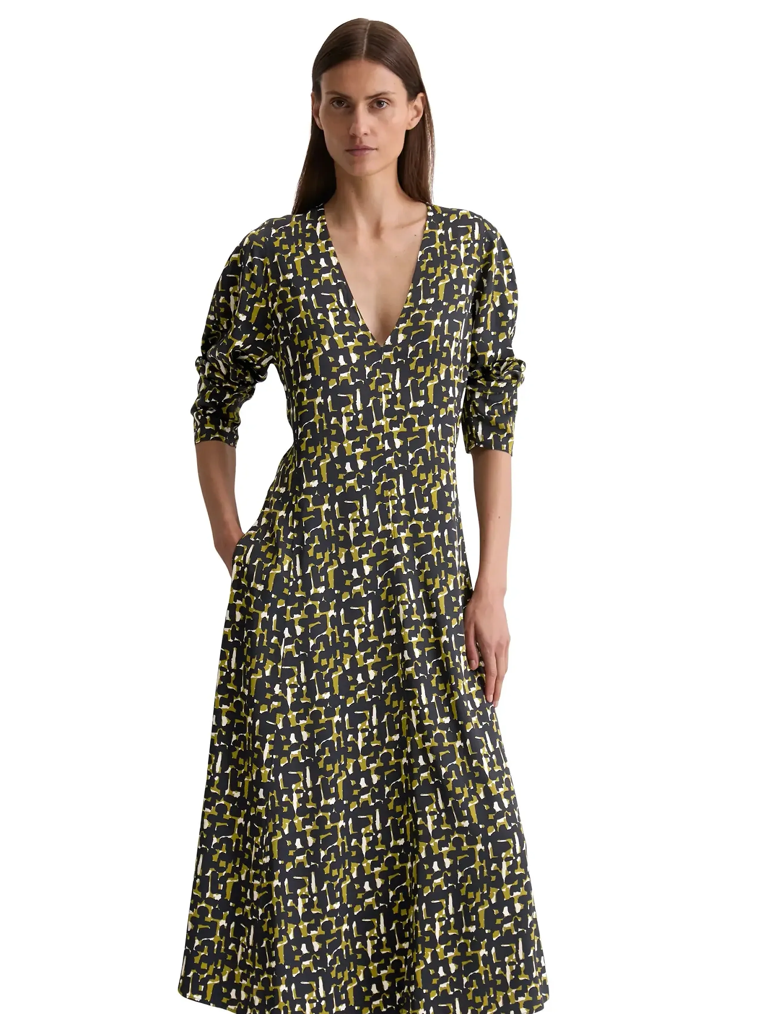 Marc O'Polo Woven Dresses, 34, Green, Kjoler > Knælange Og Midi, Dame