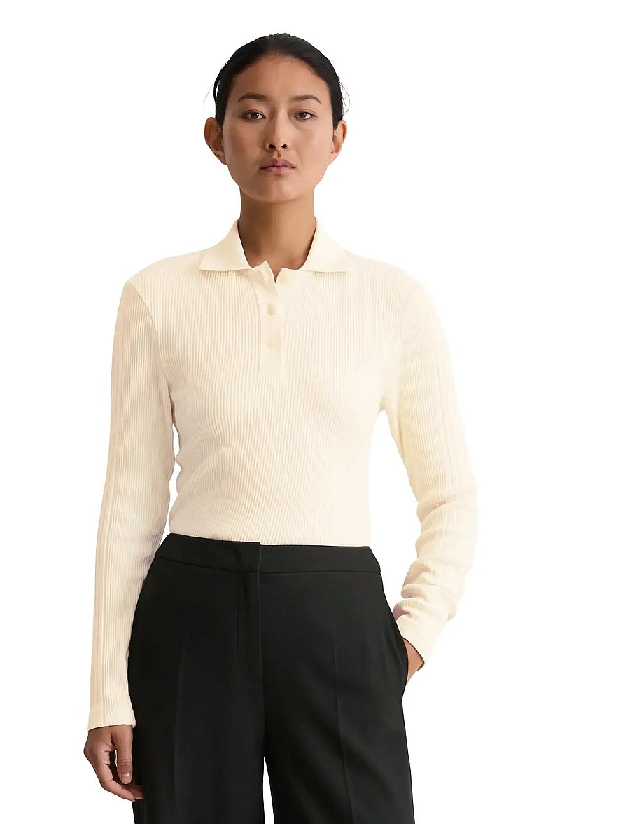 Marc O'Polo - POLOS LONG SLEEVE - chalky sand - 0