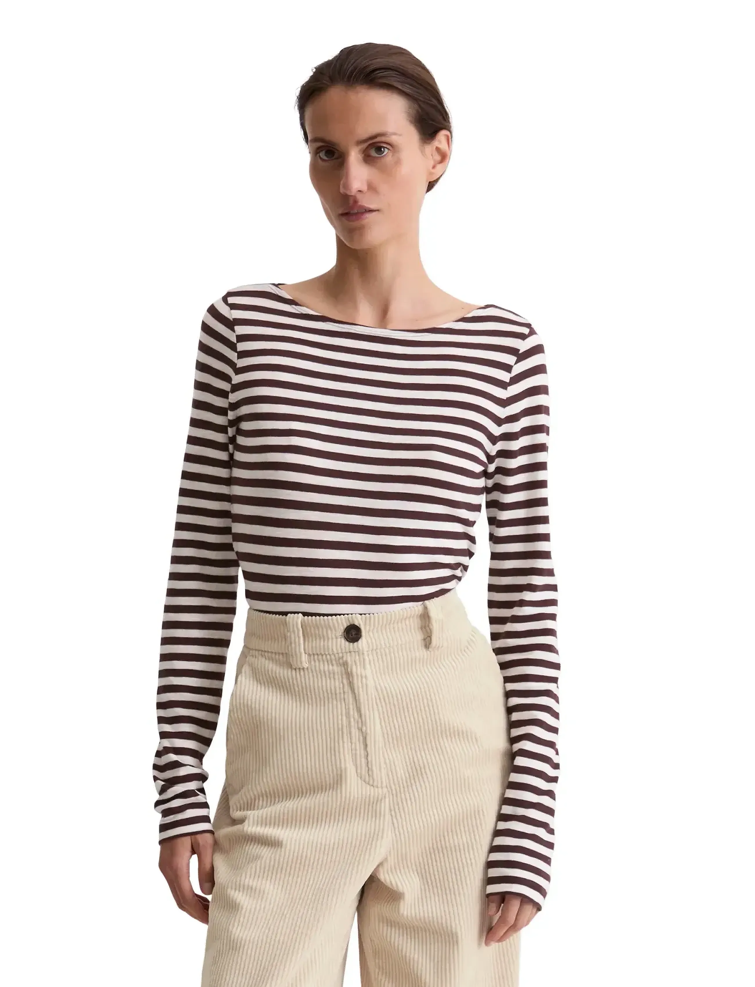 Marc O'Polo T-SHIRTS LONG SLEEVE - Langærmede toppe - MULTI/ BLACK CHERRY / black