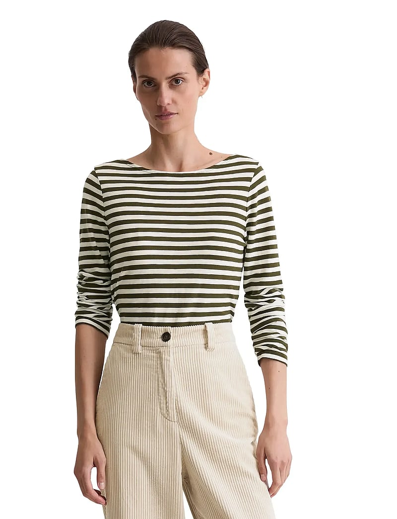 Marc O'Polo - T-SHIRTS LONG SLEEVE - långärmade toppar - multi/ mossy olive - 0