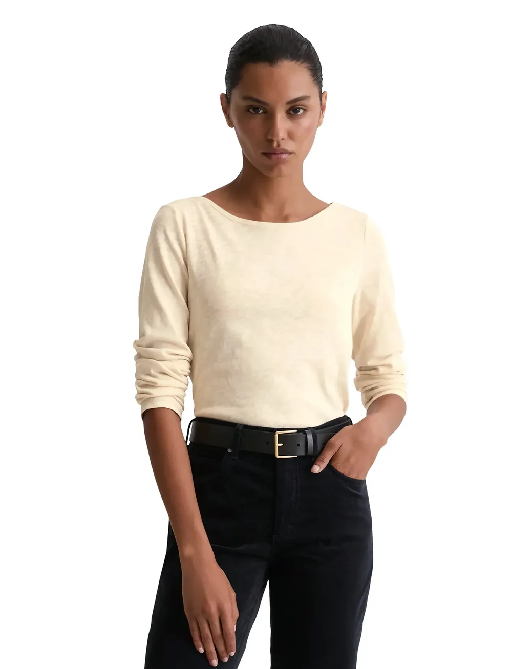 Marc O'Polo - T-SHIRTS LONG SLEEVE - langærmede toppe - chalky sand - 0