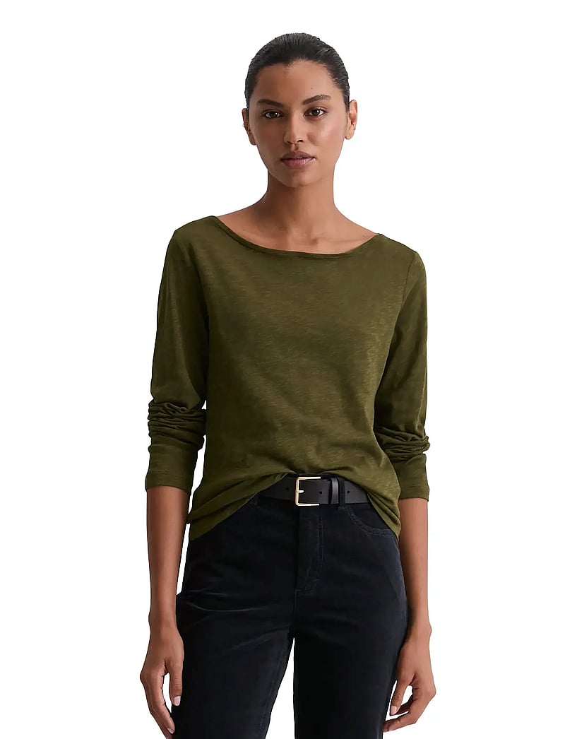 Marc O'Polo - T-SHIRTS LONG SLEEVE - langærmede toppe - mossy olive - 0