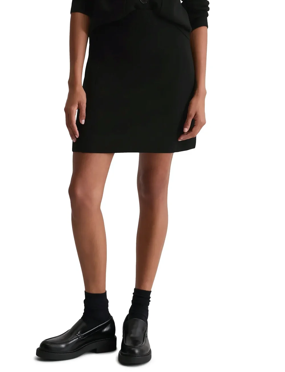 Marc O'Polo - HEAVY KNIT SKIRTS - korta kjolar - black - 0