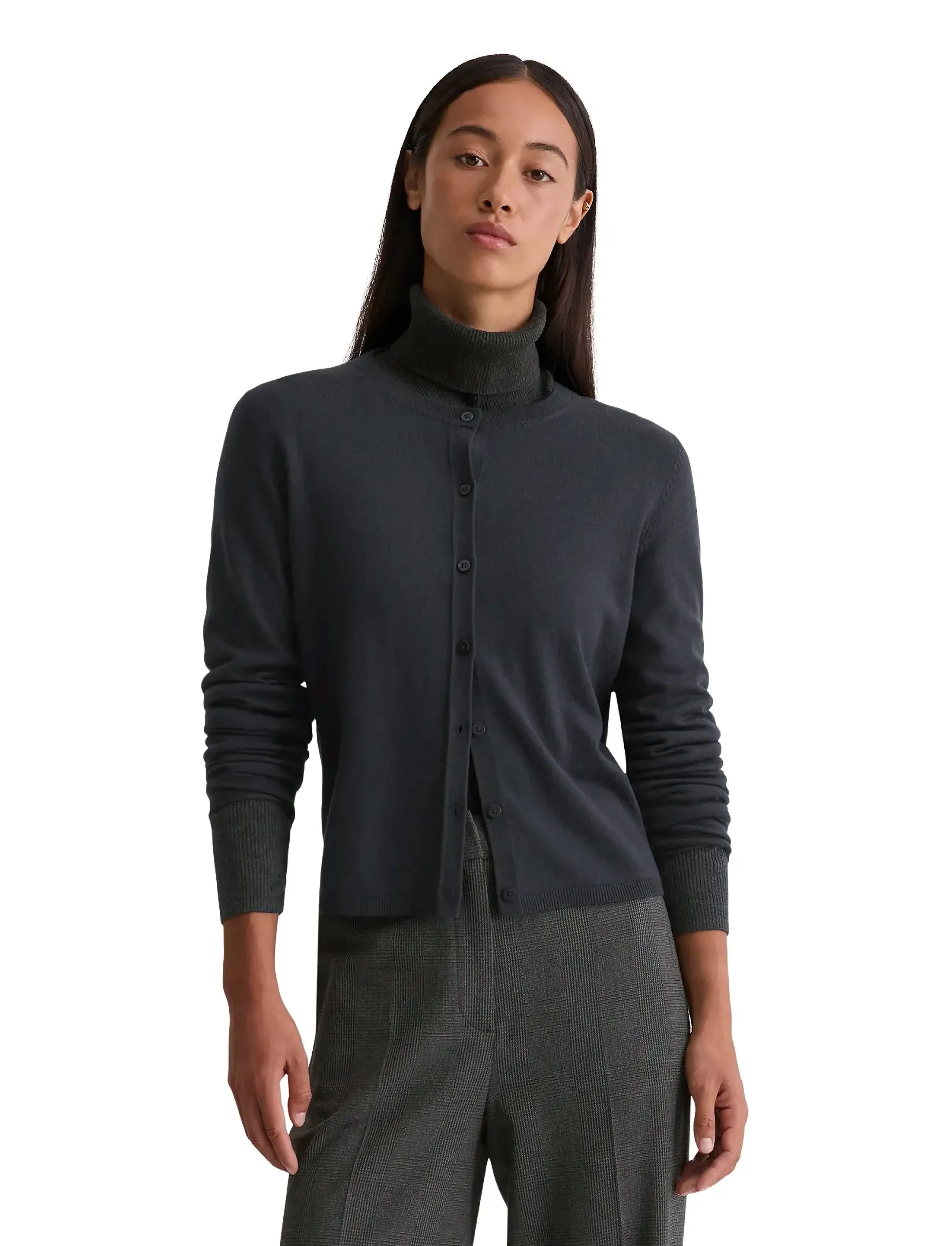 Marc O'Polo Cardigans Long Sleeve, Kvinder, Rundhalset Cardigan, Navy, Str: M