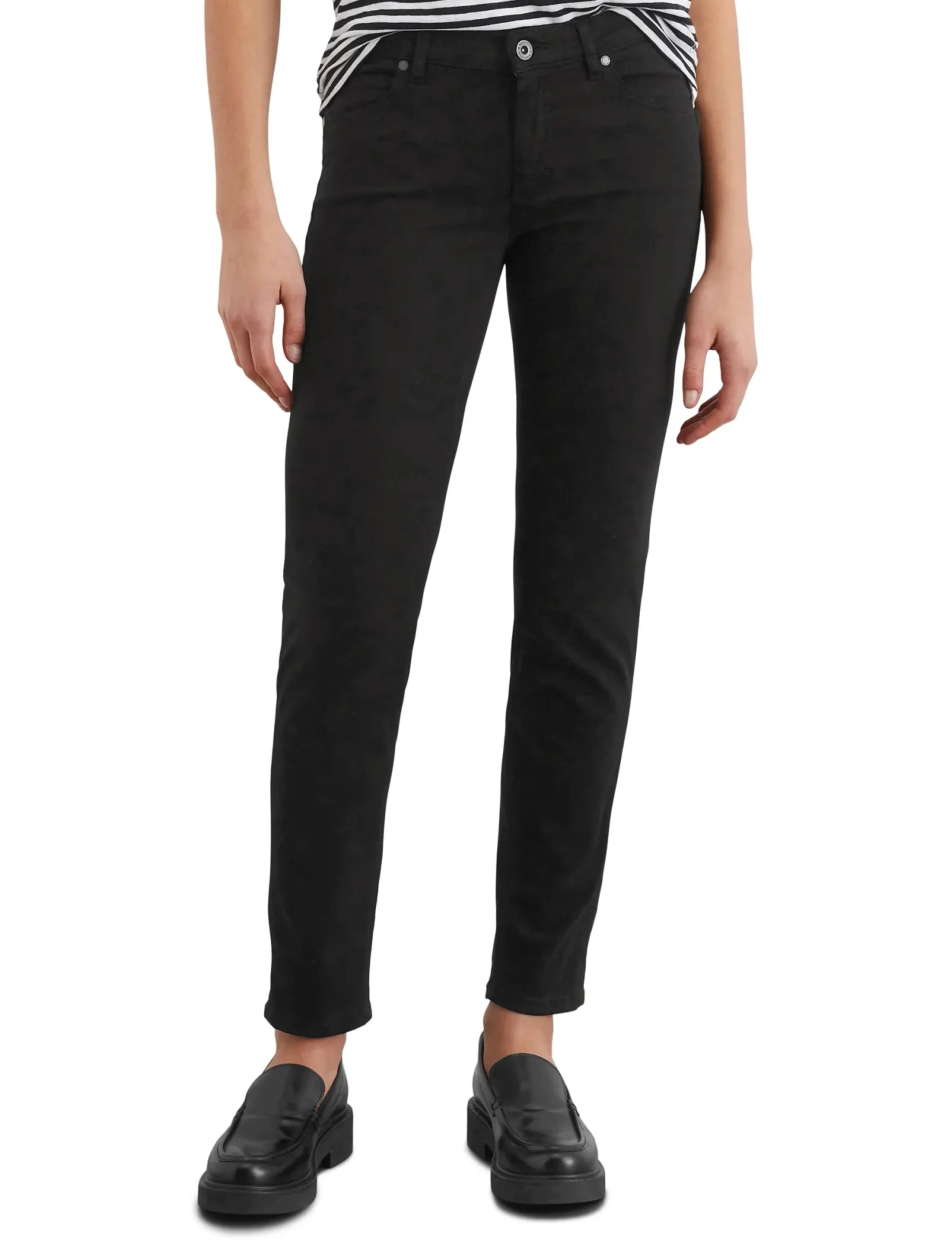 Marc O'Polo WOVEN FIVE POCKETS - Slim fit-byxor - BLACK / black