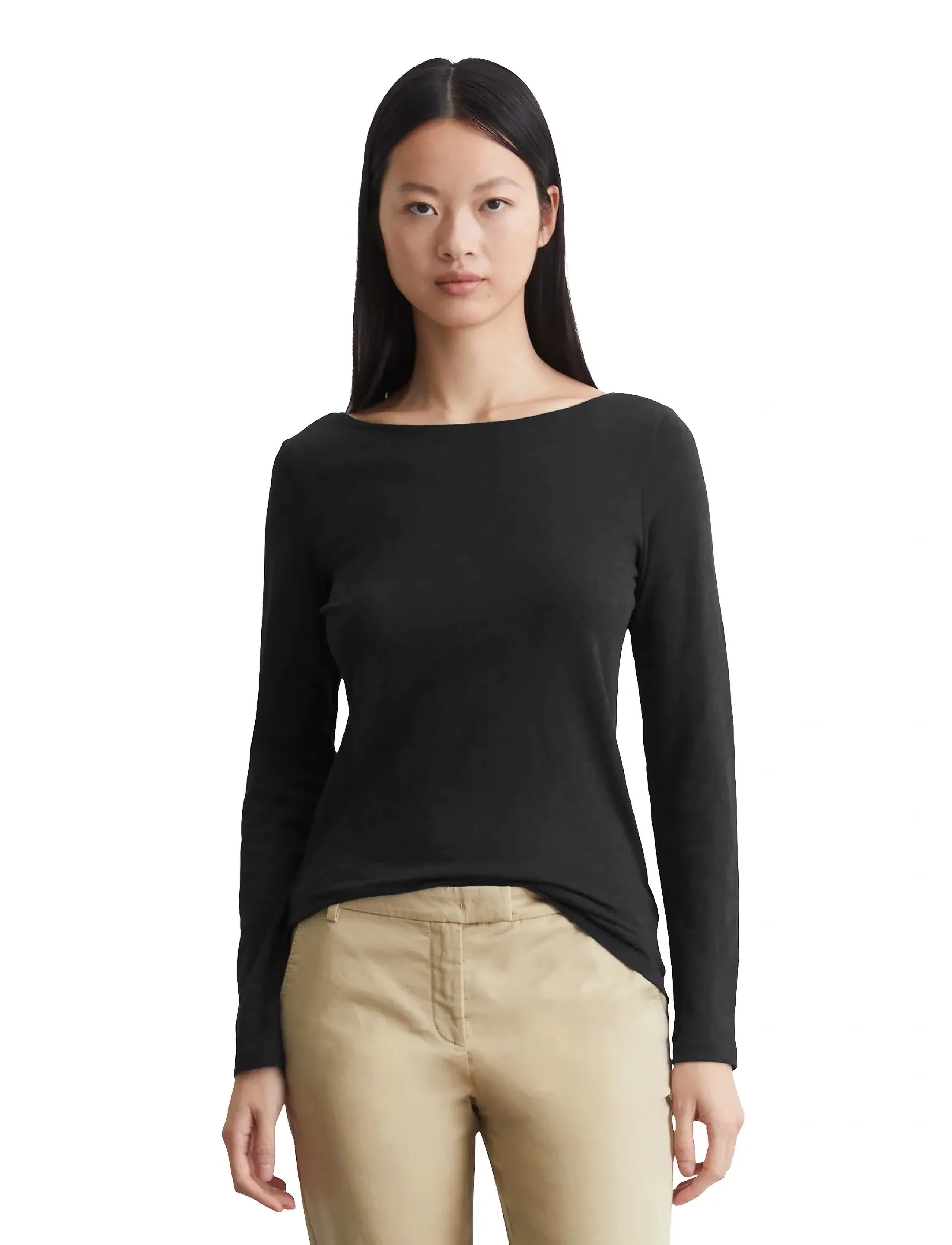 Marc O'Polo T-SHIRTS LONG SLEEVE - Langermede topper - BLACK / black