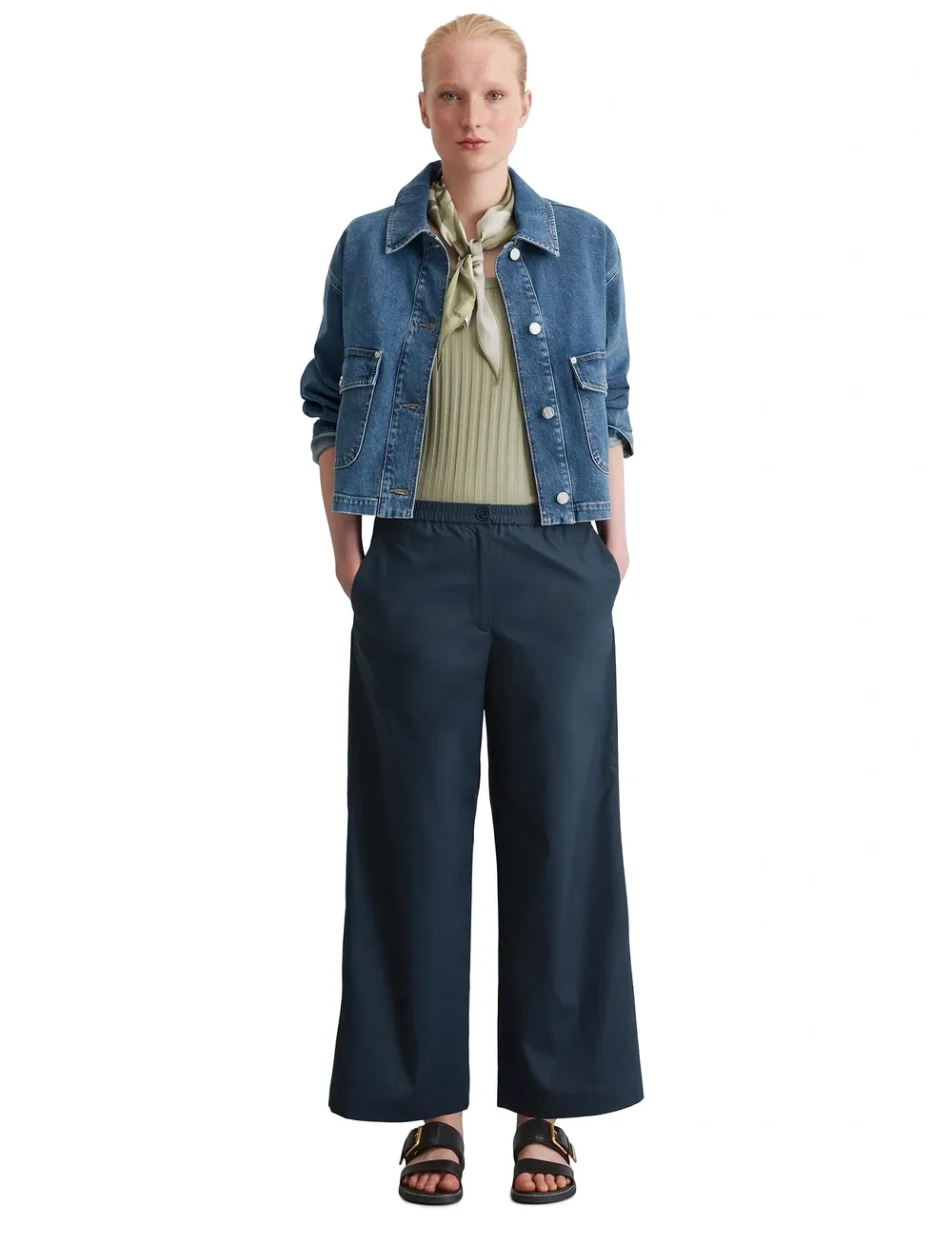 Marc O'Polo - WOVEN PANTS - vida byxor - deep blue sea - 5