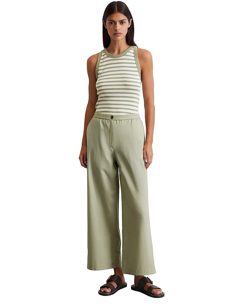 Marc O'Polo - WOVEN PANTS - laia säärega püksid - smooth sage - 5