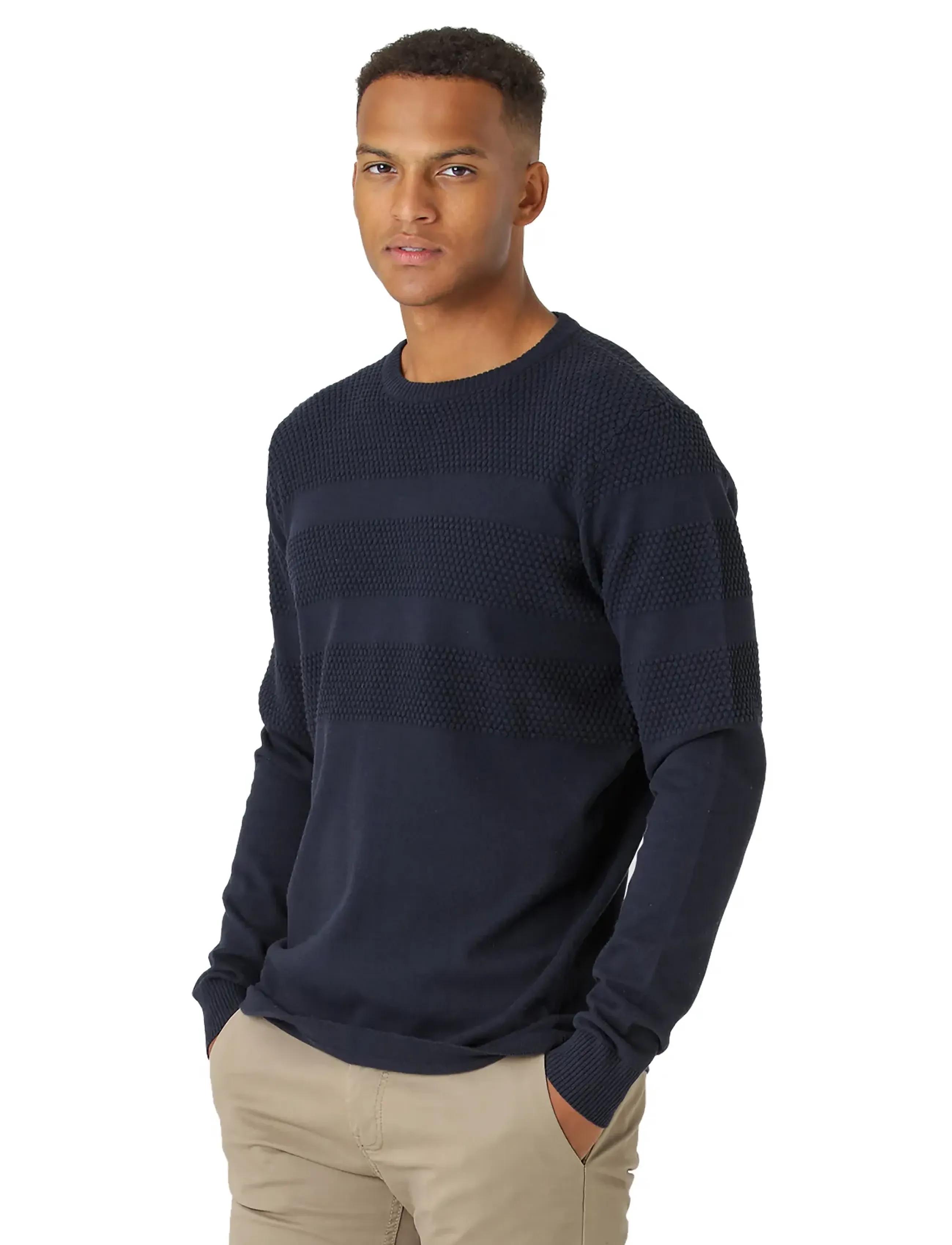 Marcus - Marcus Affleck Knit Pullover - autumn clothing - dark navy - 0