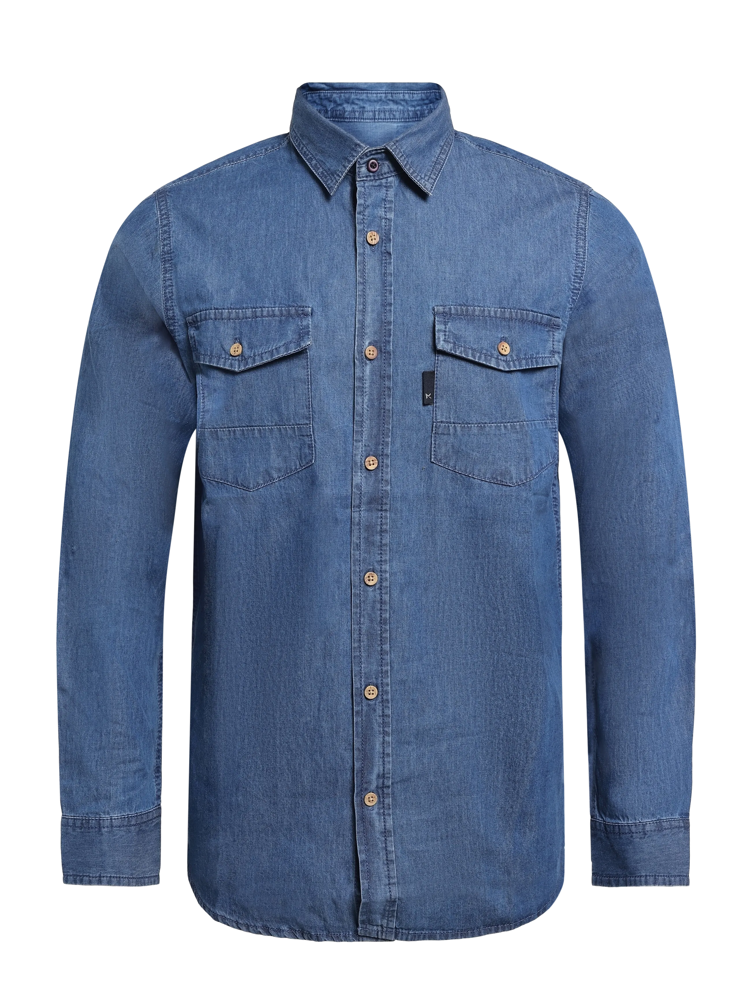 Marcus MAhugh LS NOOS - Hemden - MID BLUE WASH / blue