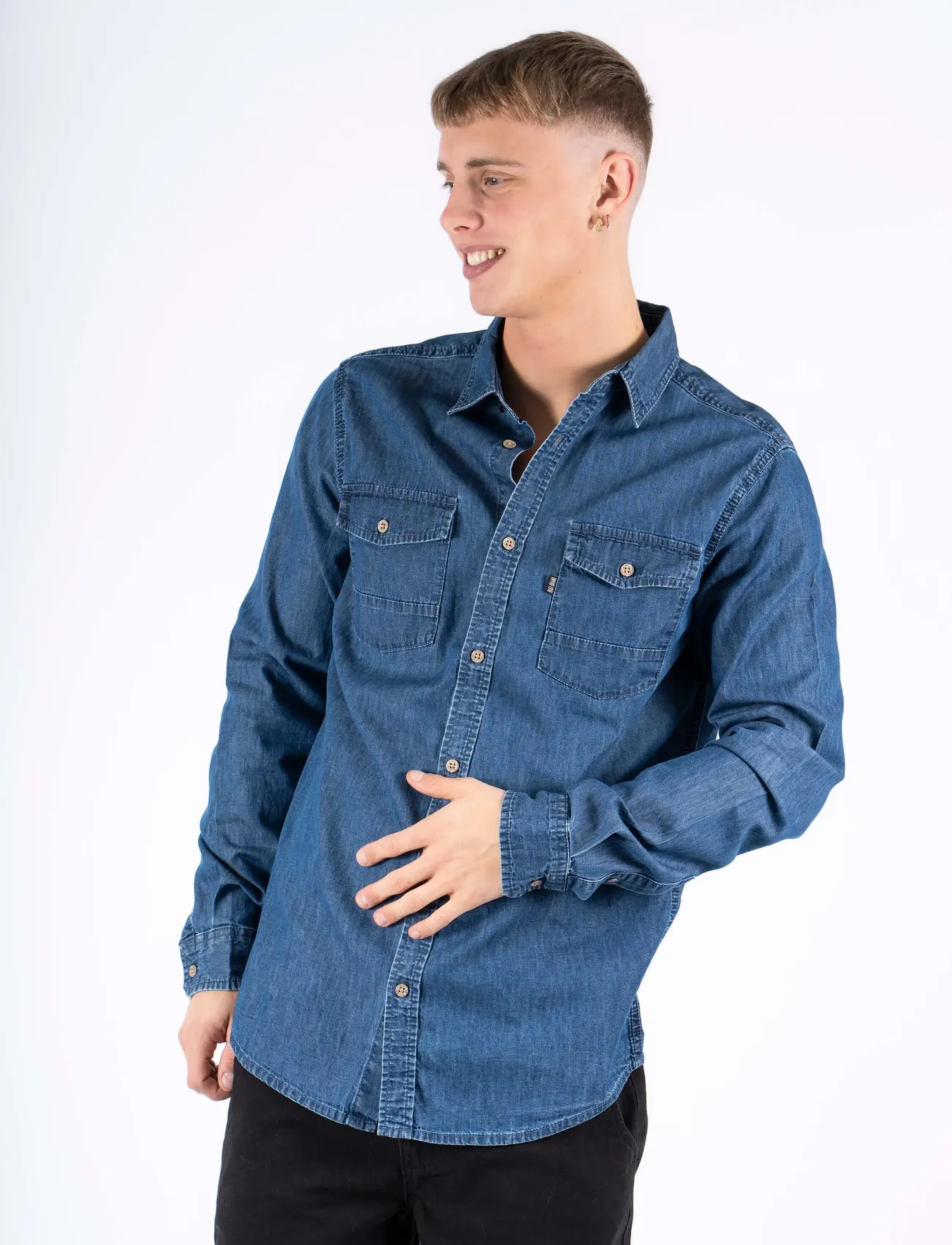 Marcus - MAhugh LS NOOS - geburtstagsgeschenke - mid blue wash - 0