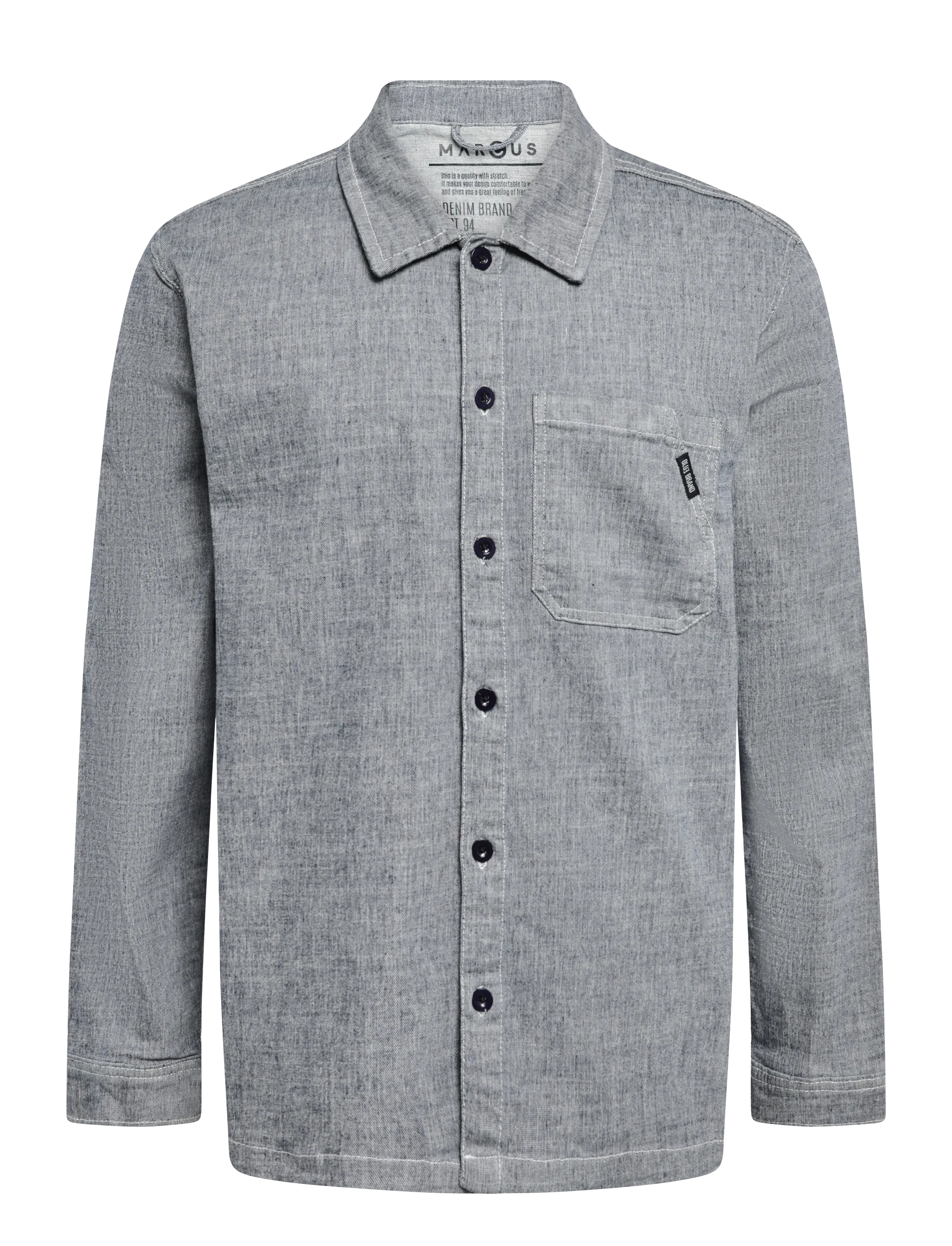 Marcus MApenley ls overshirt - Marcus - LIGHT BLUE WASH / blue