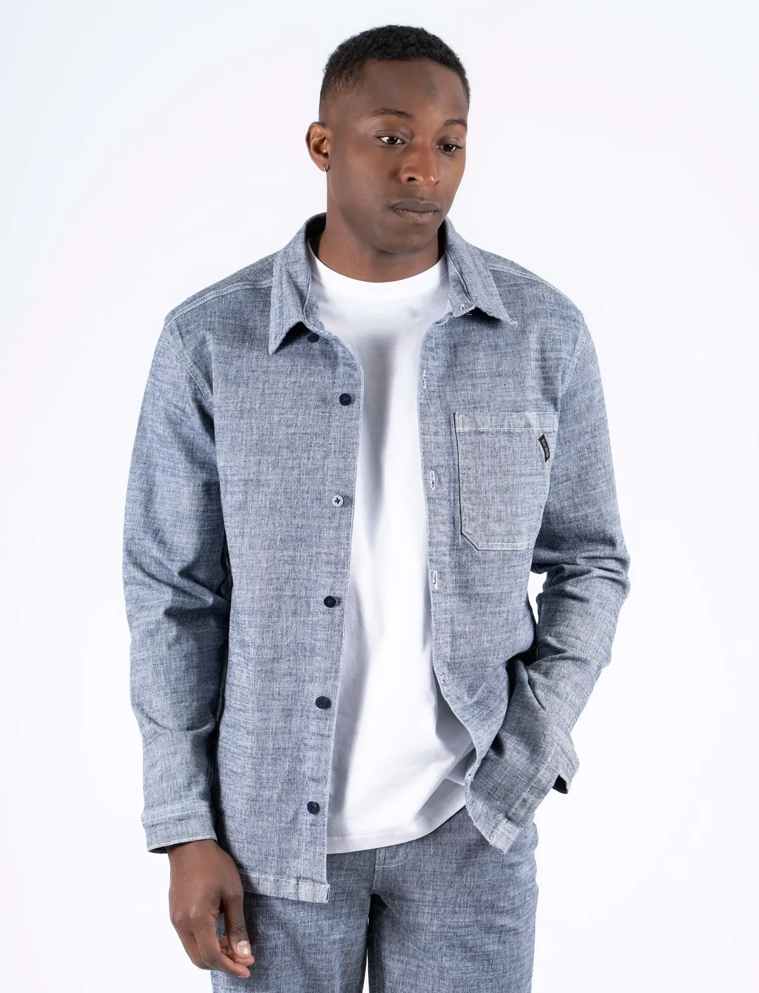 Marcus - MApenley ls overshirt - sügisesed riided - light blue wash - 0