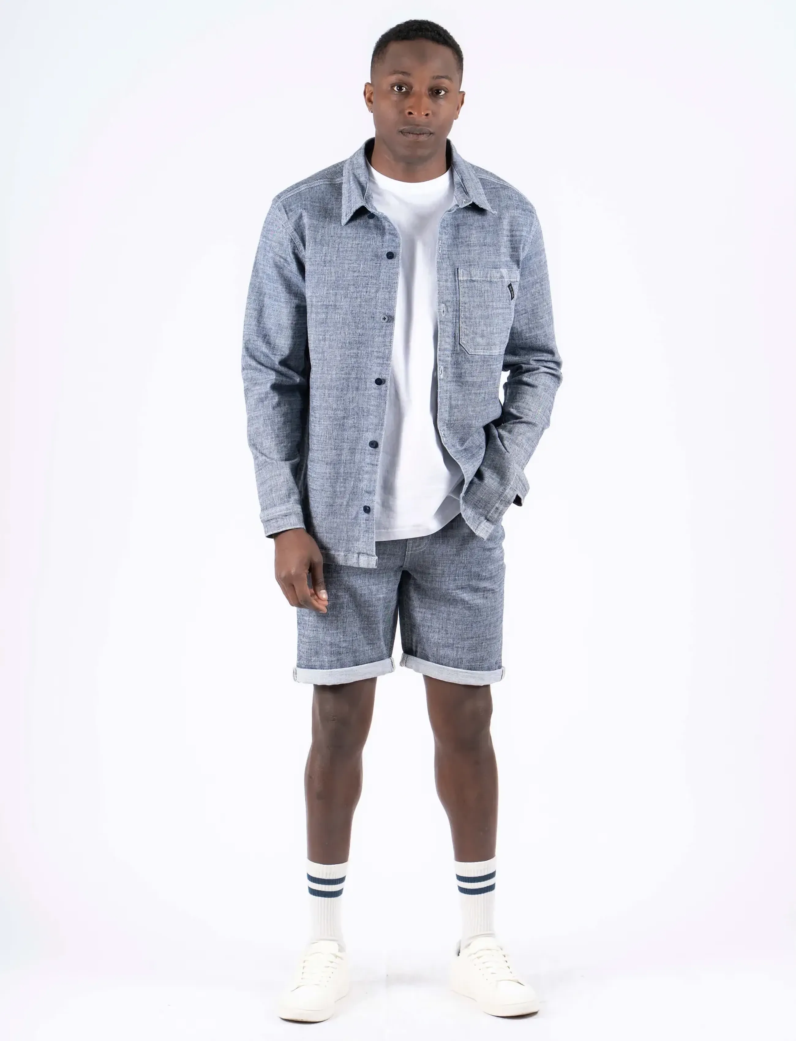 Marcus - MApenley ls overshirt - sügisesed riided - light blue wash - 3